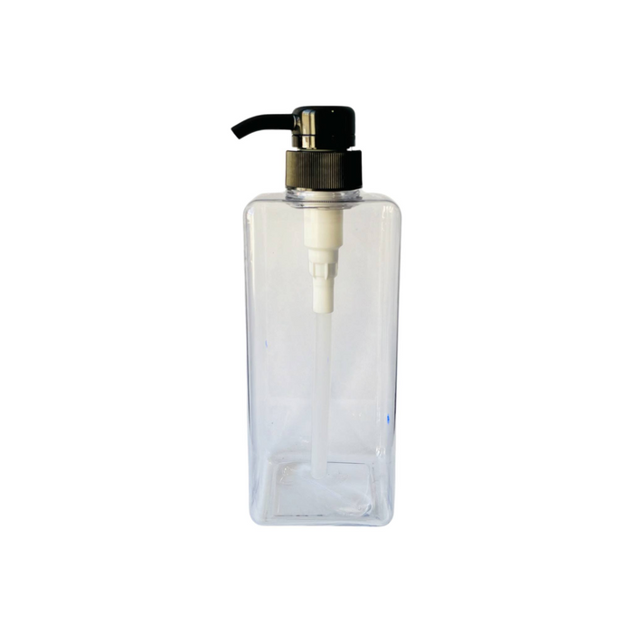 650 ml clear plastic pump bottle with black casing