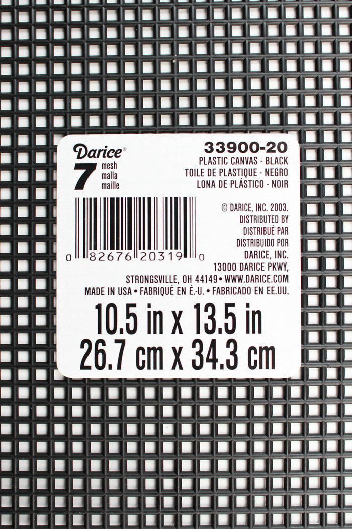 7 Mesh Count Black Plastic Canvas Sheet 10.5 x 13.5 Inch 1 Sheet - artcovecrafts.com