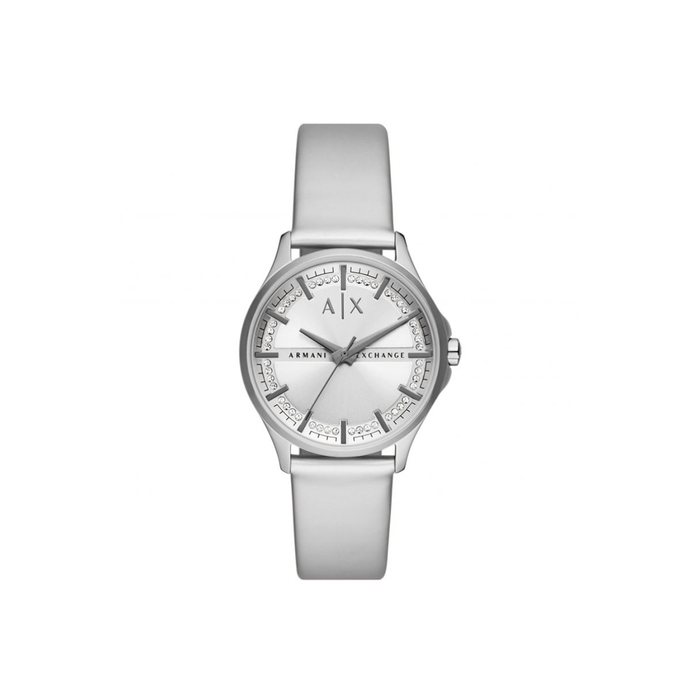 Armani Exchange Silver Leather Watch