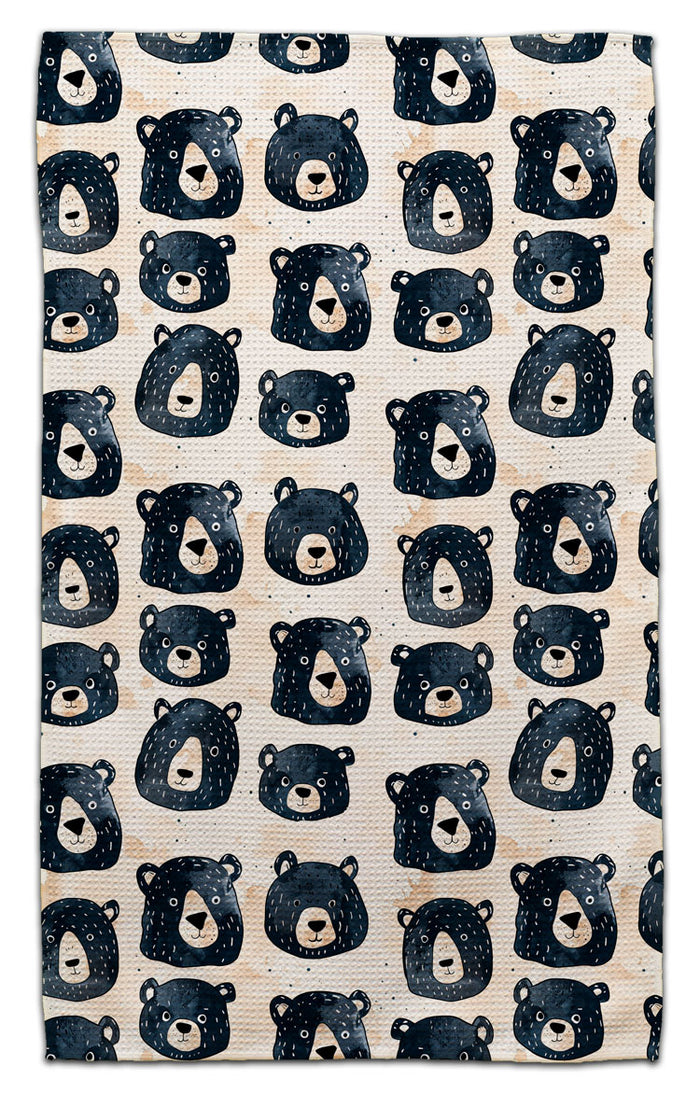 Black Bear Faces Eco-Friendly Towel - CJ Bella Co.