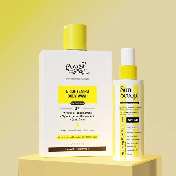 Brightening Boost Body Wash (473 ml) + Hydrating Fluid Sunscreen (125 ml) Combo