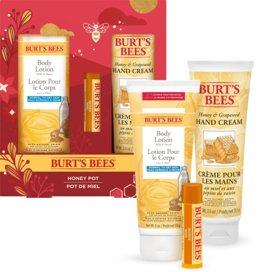 BURT’S BEES Honey Pot Honey Pot Lip, Hand and Body Gift Set