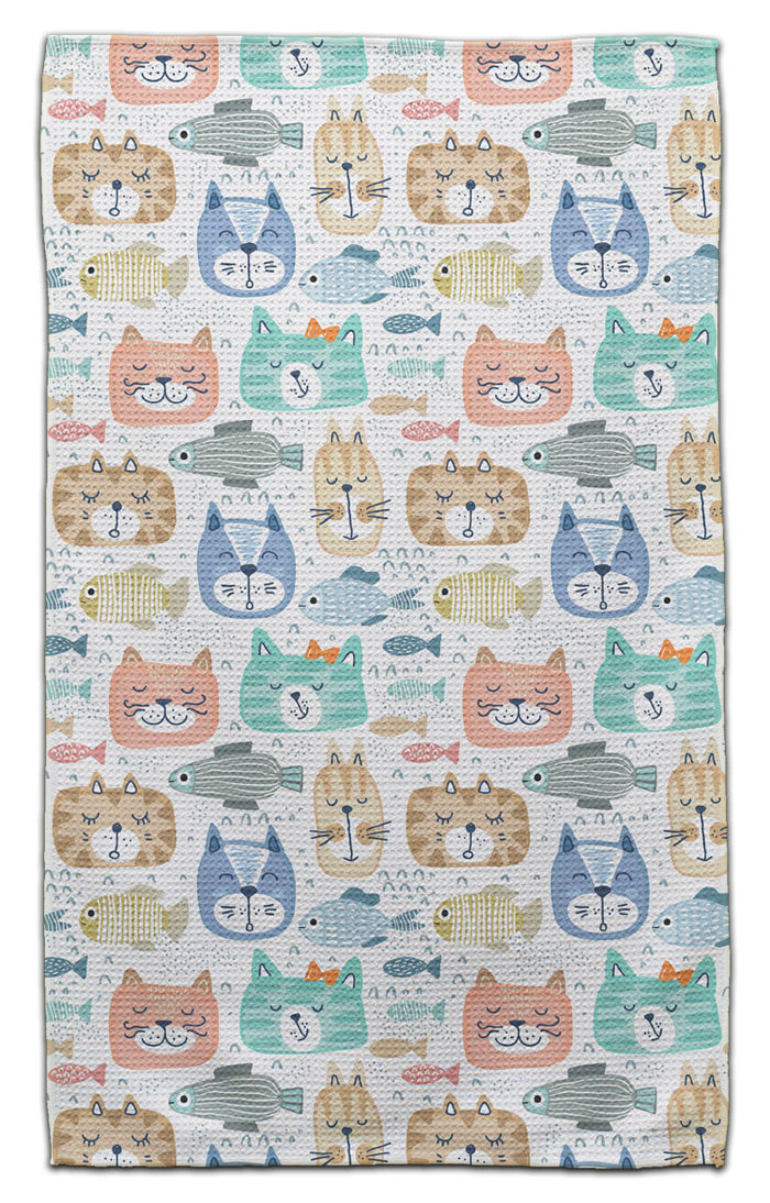 Cat & Fish Multi Color Eco-Friendly Towel - CJ Bella Co.