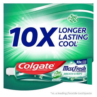 COLGATE Max Fresh® With Whitening Breath Strips Toothpaste (Clean Mint) معجون اسنان