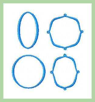 Emily Monogram Set with 4 Frames 1,2,3 and 4 inch sizes