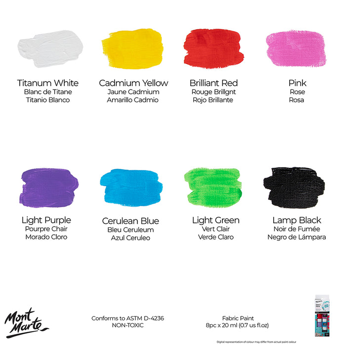 Fabric Paint Set Signature 8pc x 20ml (0.7 US fl.oz)