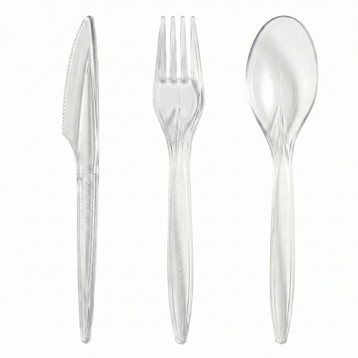 Heavy Duty Reusable Clear Plastic Cutlery