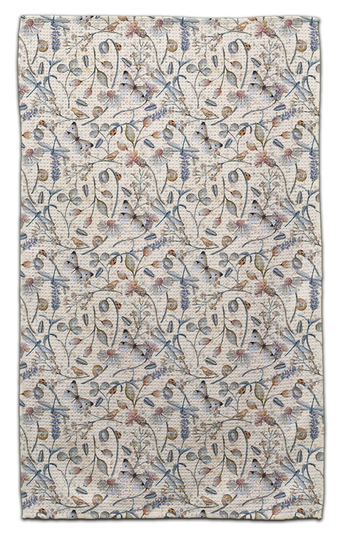 Ladybug & Butterfly Waffle Weave Towel - CJ Bella Co.