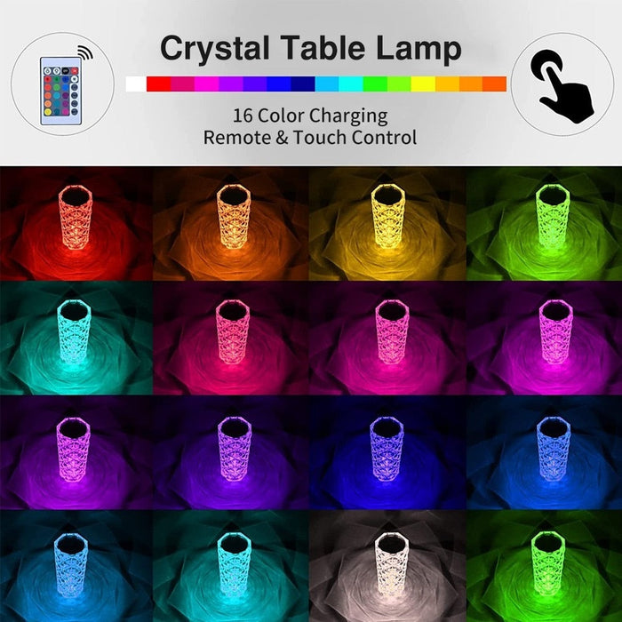 LED Kristall Rosen Lampe mit Touch Control maselive.de