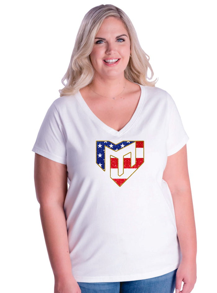 Magic Curvy Ladies Tee- USA Design- Matte or Glitter