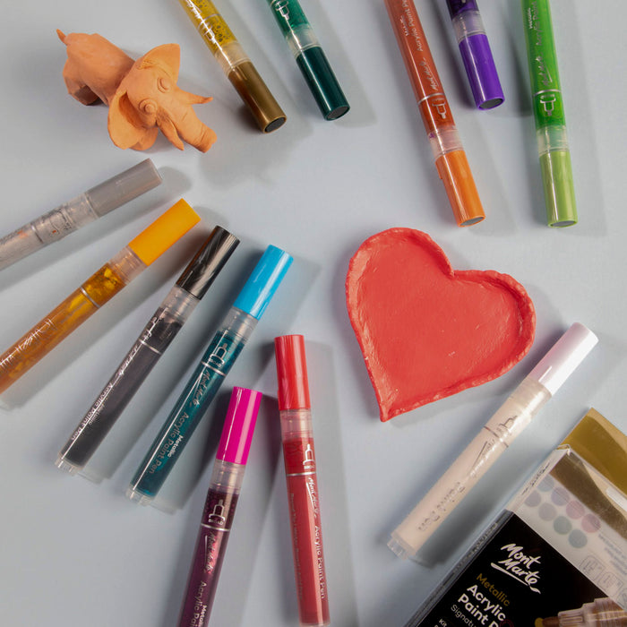 Metallic Acrylic Paint Pens Broad Tip Signature 12pc