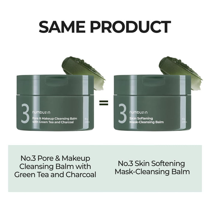 Numbuzin No.3 Cleansing Balm With Green Tea And Charcoal 85 g