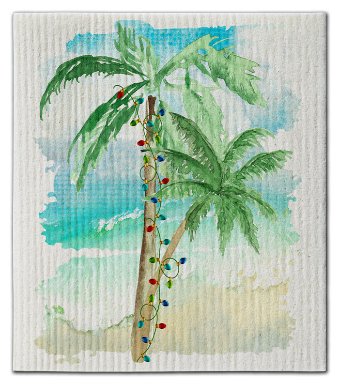 Palm Tree w/Lights Dishcloth - CJ Bella Co.