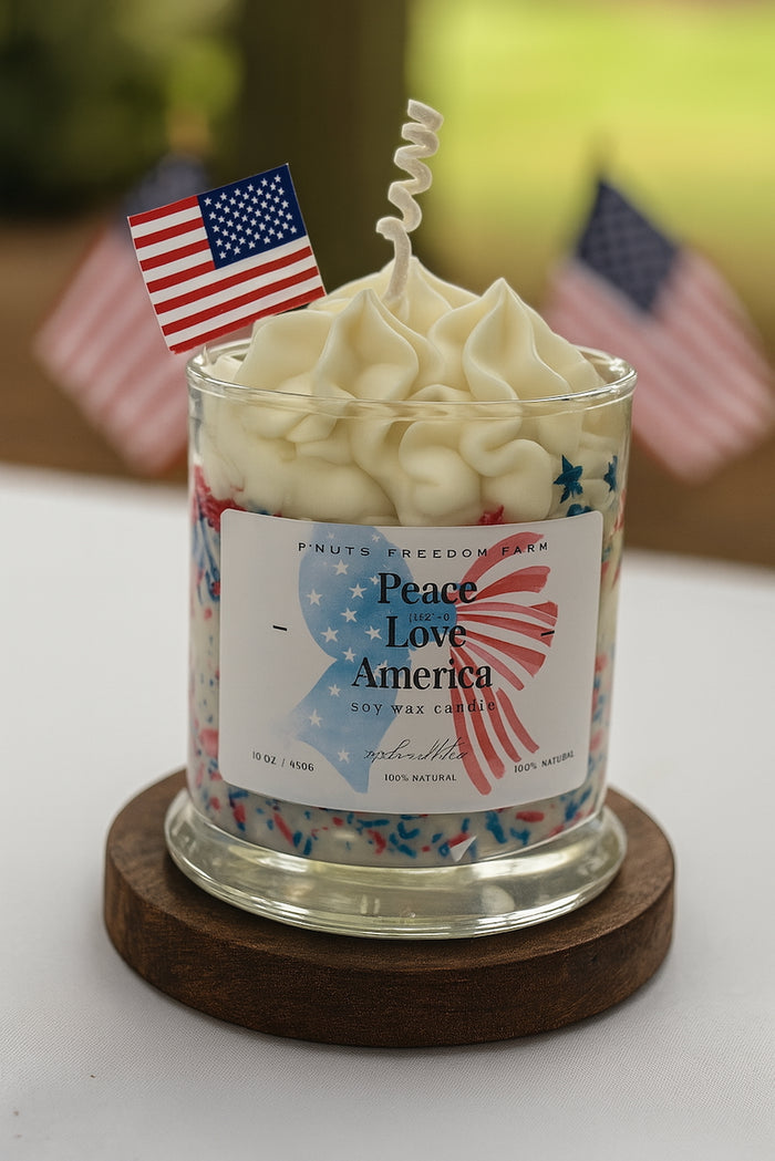 Peace, Love, America - Soy Wax Candle