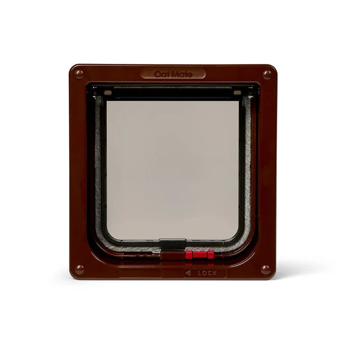 PetMate: Lockable Cat Flap + Liner Brown 16.5x17.4cm