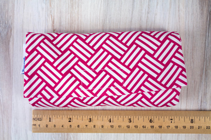 Pink Basketweave Folding Shopping Tote-The Blue Peony-Category_Foldable Bag,Color_Pink,Department_Personal Accessory