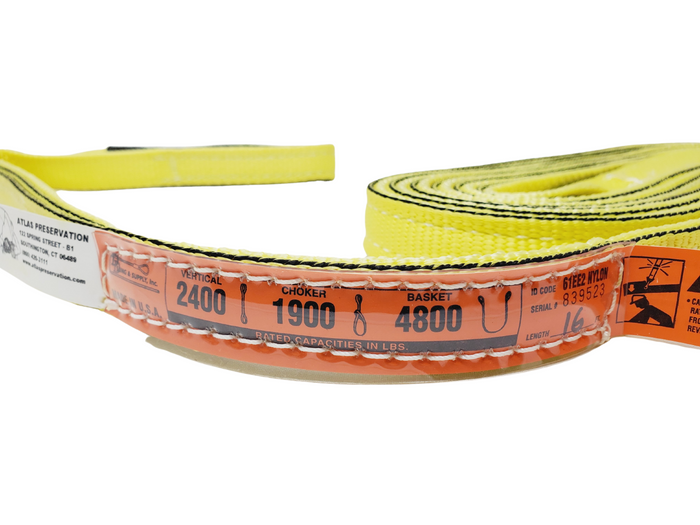 Professional Lifting Straps - 1" Wide, Eye & Eye-DD Slings-Atlas Preservation