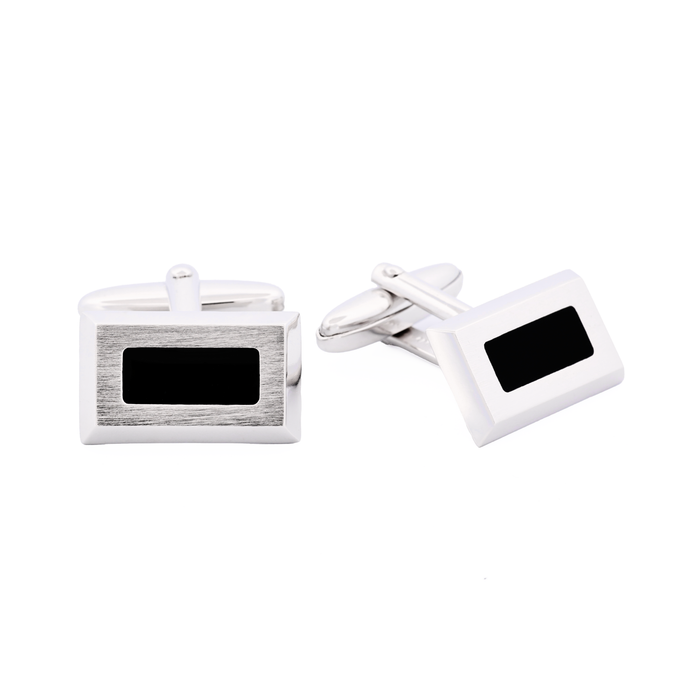 Rhodium Lack Schwarz Cufflinks