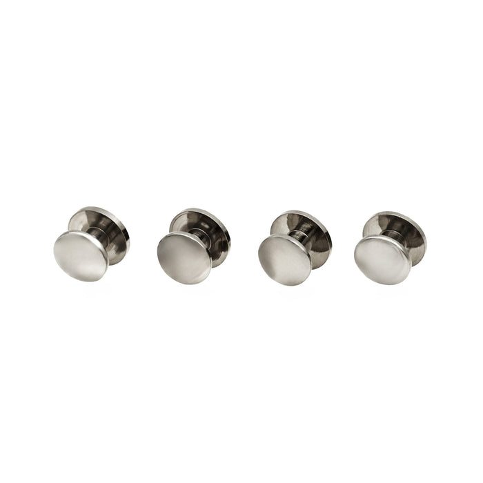 Rhodium Military Shirt Stud (set of 4)