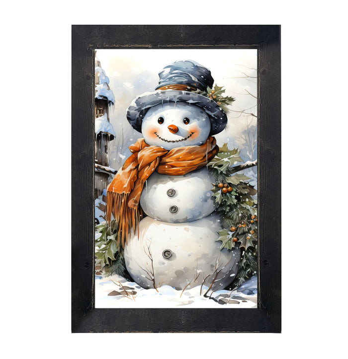 Snowman with Holly