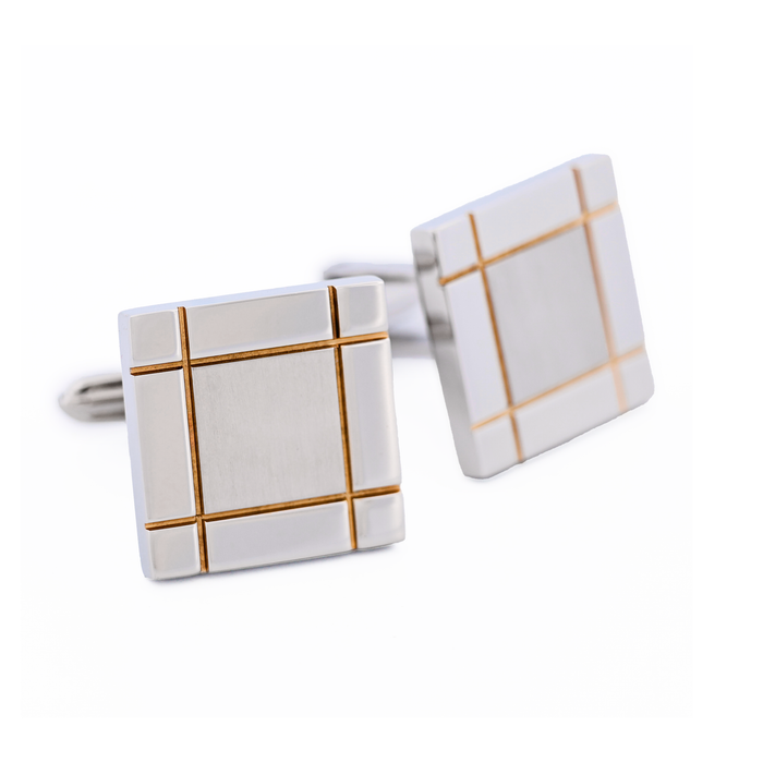 Stainless Steel Gold Plated Cufflinks Cufflinks