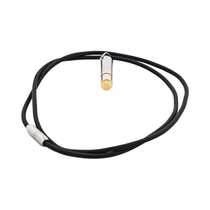 Stainless Steel Pendant & Cylinder Shape & Gold Plated & Rubber 45cm