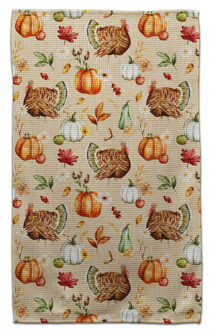 Tom the Turkey Waffle Weave Towel - CJ Bella Co.