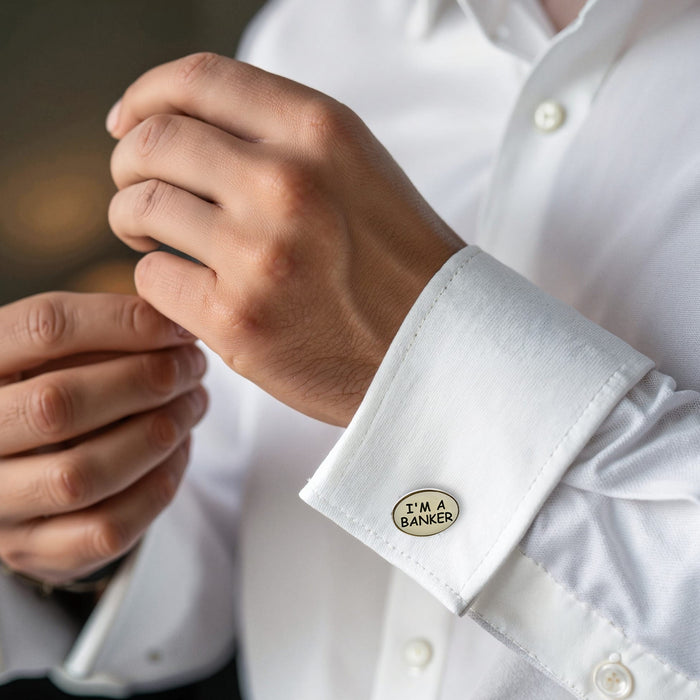 Trust Me & I'm A Banker Resin Cufflinks