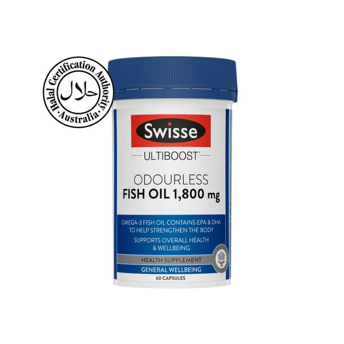 SWISSE Ultiboost Odourless Fish Oil Con 1800mg 60 Caps | Isetan KL Online Store