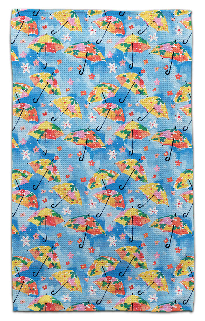 Umbrellas Waffle Weave Towel - CJ Bella Co.