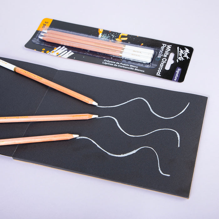 White Charcoal Pencils Signature 3pc