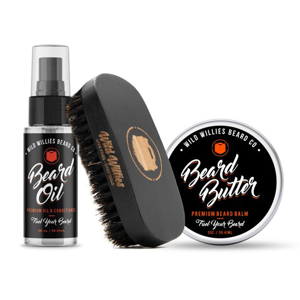 WILD WILLIES Essential Beard Kit, 3 piece Gift Set