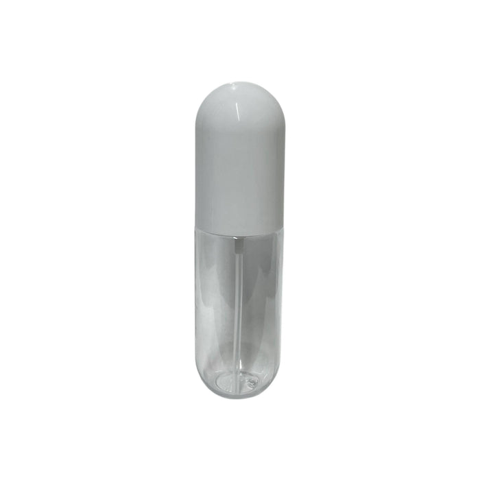 1.7 oz (50 ml) Clear PET Cylinder Spray Bottle with White Dome Cap - World of Aromas