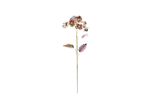 17.25 Flower Pick w/ Pearls Pink & Gold