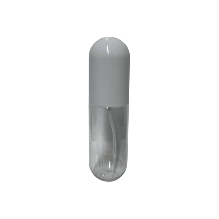 2.7 oz (80 ml) Clear PET Cylinder Spray Bottle with White Dome Cap - World of Aromas
