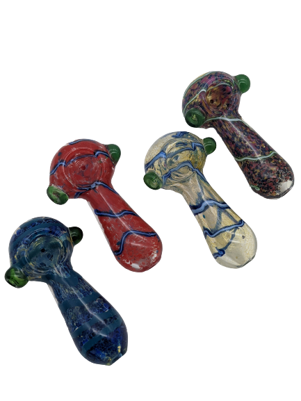 4" Frit Inside With Swirls Heavy Hand Pipe