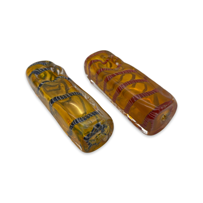 4" Gold Fumed Square Hand Pipe w/Color Rods