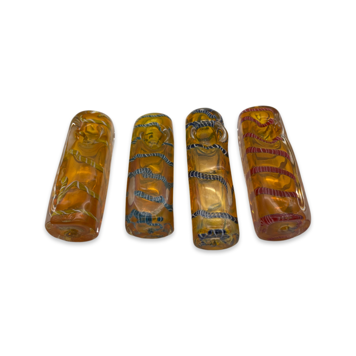 4" Gold Fumed Square Hand Pipe w/Color Rods