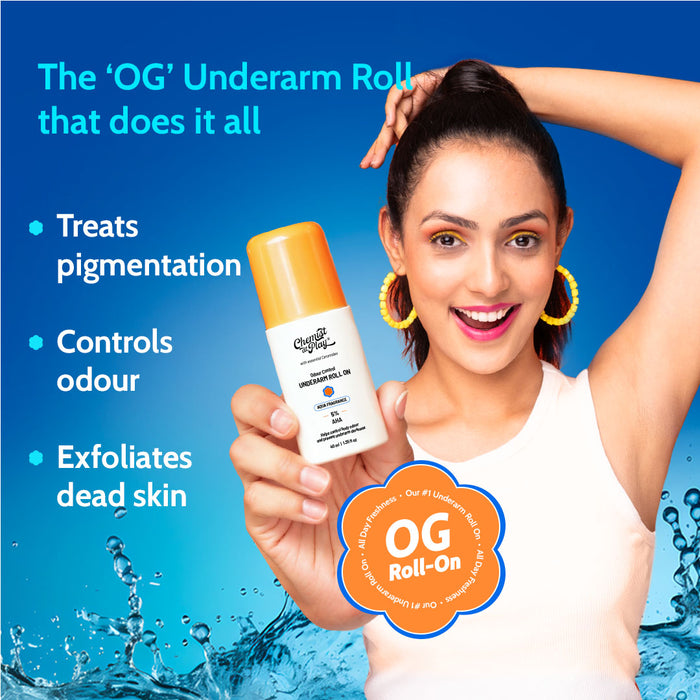 5% AHA Underarm Roll On for Odour Control & Pigmentation (Woody Musk) - 40 ml | Pack of 2