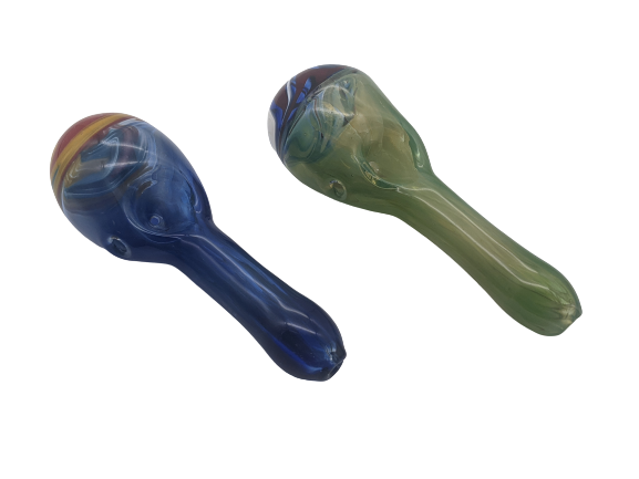 5" Color Tube Maraca Design Wig Wag Head Hand Pipe