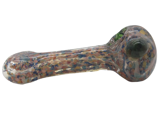 5" Confetti Frit Flat Mouth Hand Pipe