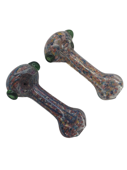 5" Confetti Frit Flat Mouth Hand Pipe