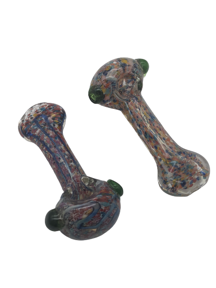 5" Confetti Frit Flat Mouth Hand Pipe