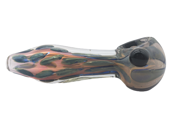 5" Gold Fumed Inside Green Bubble Hand Pipe