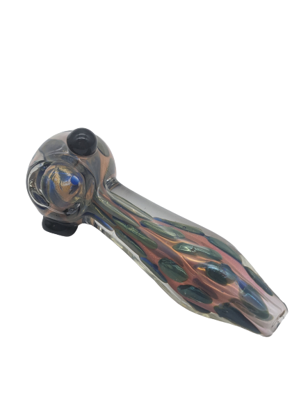 5" Gold Fumed Inside Green Bubble Hand Pipe