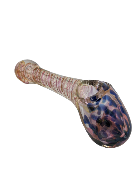 6" Gold Fumed Spiral Line Hammer Head Bubbler