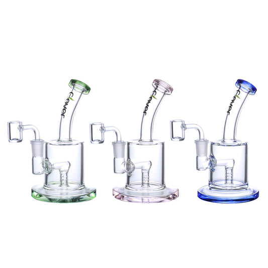 7" CLOVER Bent Neck Straight Perc Water Pipe (WPE-475)