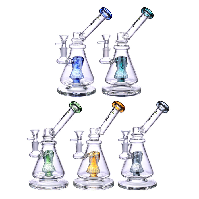 9" CLOVER Conical Shaped Water Pipe w/Inside Glove Perc (WPE-481)