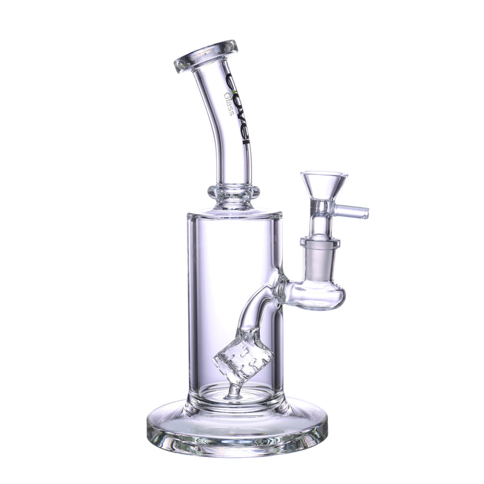 9" CLOVER UV Reactive Cube Perc Water Pipe (WPE-404)