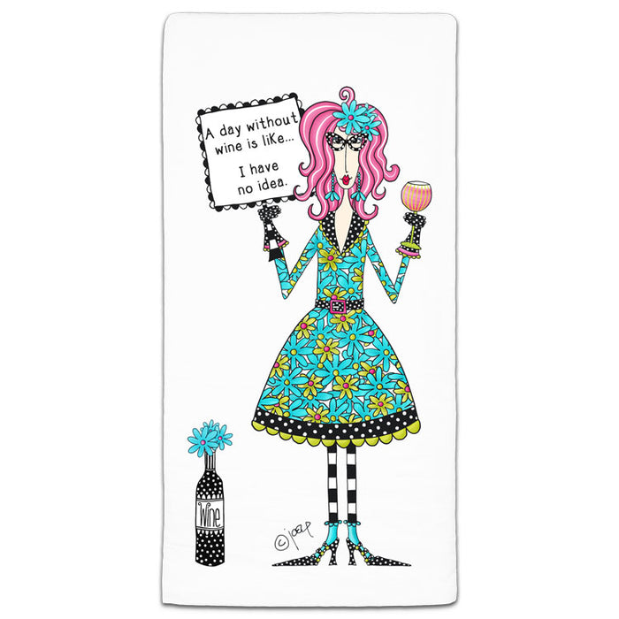 "A Day Without Wine" Dolly Mama's by Joey Flour Sack Towel - CJ Bella Co.